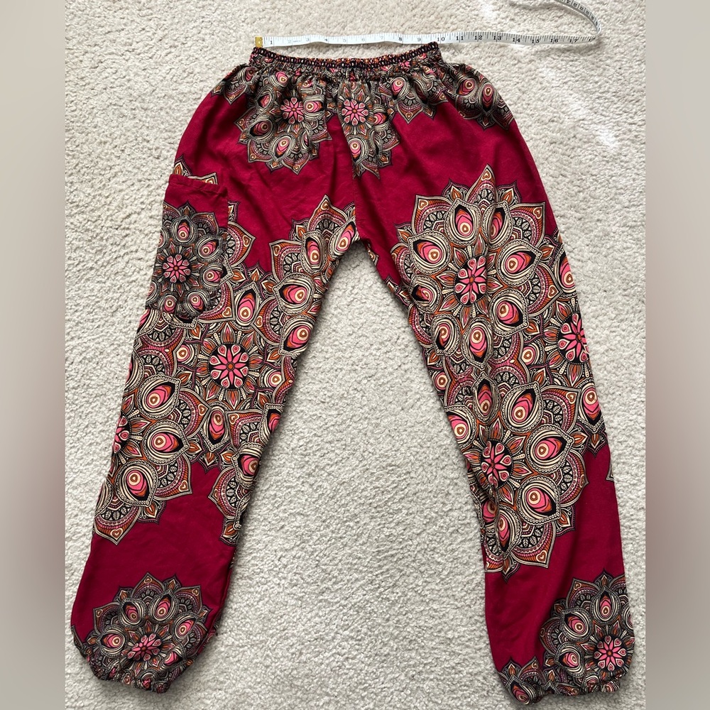 Earthbound boho festival hippie mandala medallion kaleidoscope harem jogger pant